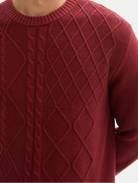 Tom Tailor Tom Tailor Megztinis 1043343 Raudona Regular Fit