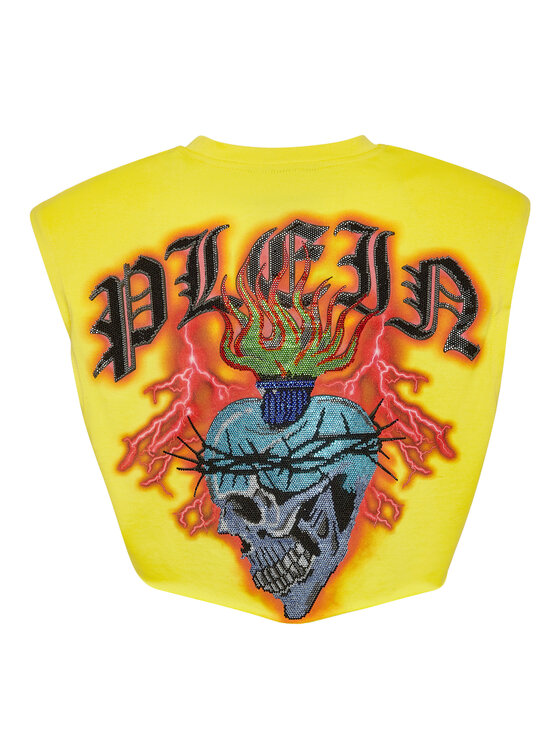 PHILIPP PLEIN PHILIPP PLEIN Tank top 2587 Žltá Skin Tight Fit