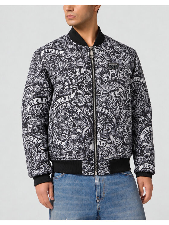 PHILIPP PLEIN PHILIPP PLEIN Kurtka bomber 31475 Czarny Regular Fit