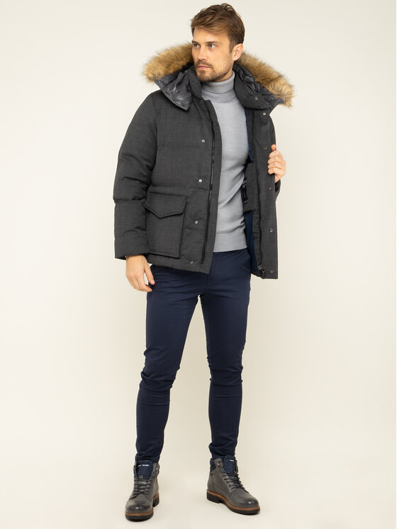 icon faux fur hooded puffer jacket