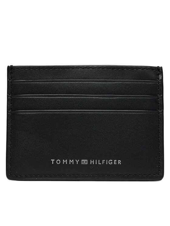 Tommy Hilfiger Etui pentru carduri Th Spw Leather Cc Holder AM0AM11845 Negru