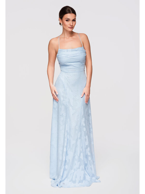 Ombre Ombre Sukienka wieczorowa LA-OM-DLR307 Niebieski Slim Fit