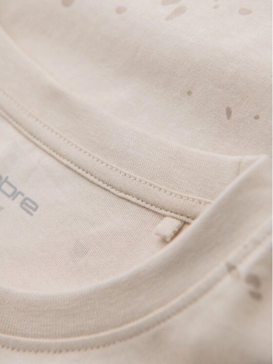 Ombre Ombre T-Shirt OM-TSFP-0187 Beżowy Regular Fit
