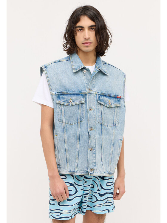 Mustang Mustang Gilet Florida Vest Blu Loose Fit
