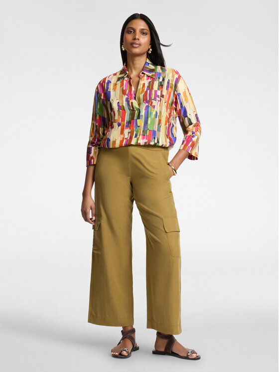 Elena Mirò Elena Mirò Bluzka 2043Z300048N001 Kremowy Regular Fit