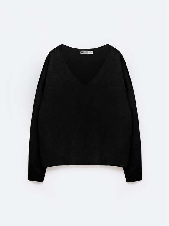 BIG STAR BIG STAR Sweter FAUSTI Czarny Comfort Fit