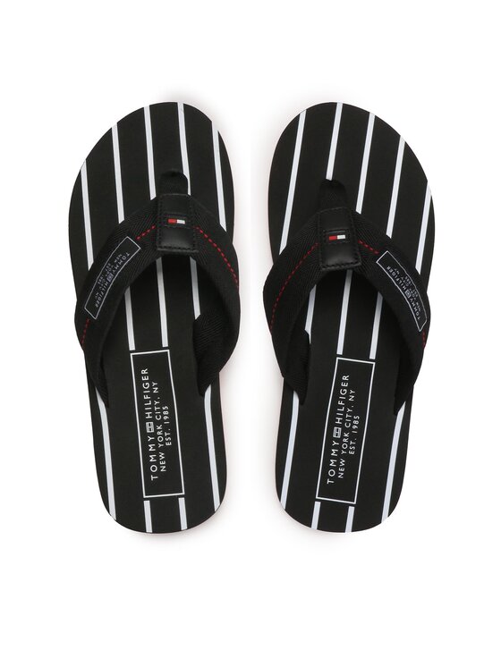 Flip flop Tommy Hilfiger Patch Hilfiger Beach Sandal FM0FM04470 Negru