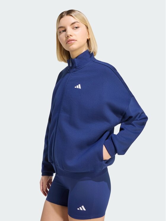 adidas adidas Bluza 3 STRIPES STUDIO Niebieski Loose Fit