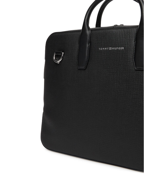 Tommy Hilfiger Tommy Hilfiger Geantă pentru laptop Th Business Leather Computer Bag AM0AM13642 Negru