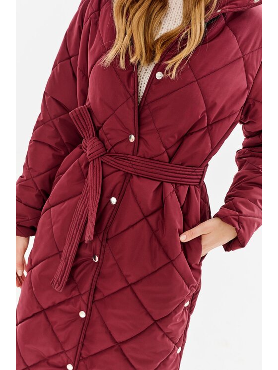 NAOKO NAOKO Kabát Cherry Charm Bordová Regular Fit