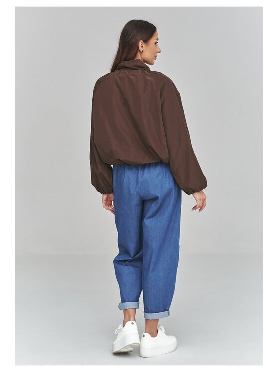 Makadamia Makadamia Kurtka przejściowa C58 Brązowy Loose Fit
