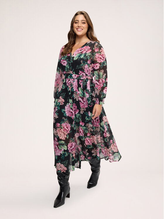 Fiorella Rubino Fiorella Rubino Sukienka wieczorowa 7031T001883N0Z3 Czarny Flared Fit