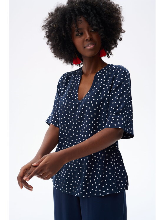 blue shadow blue shadow Bluzka Scoop Granatowy Standard Fit