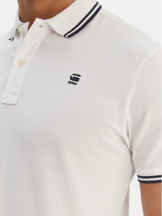 G-Star Raw G-Star Raw Polokošile Dunda D17127-5864 Bílá Regular Fit