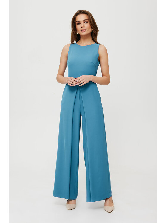 Makover Makover Kombinezon K184 Błękitny Modern Slim Fit