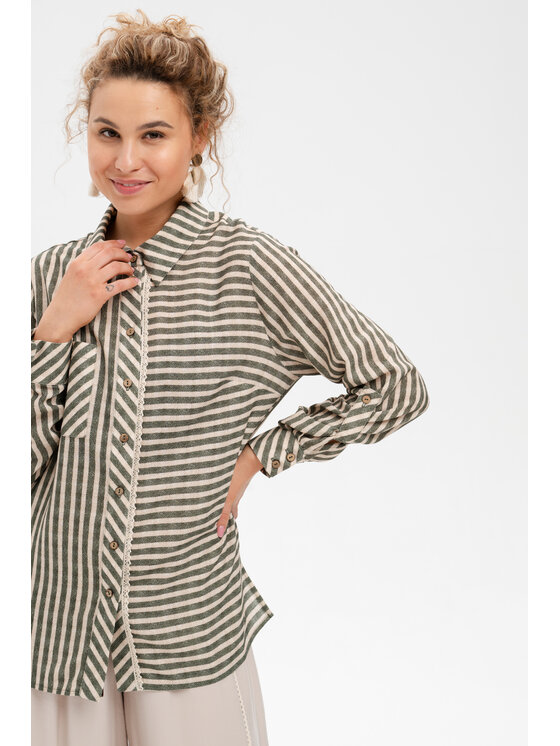 blue shadow blue shadow Koszula Mira Khaki Regular Fit