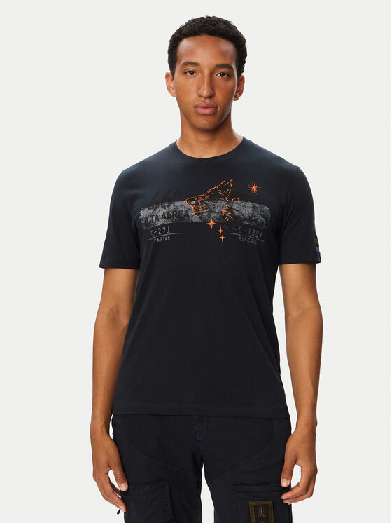 Aeronautica Militare Aeronautica Militare Tričko 262TS2579UJ00750 Tmavomodrá Regular Fit