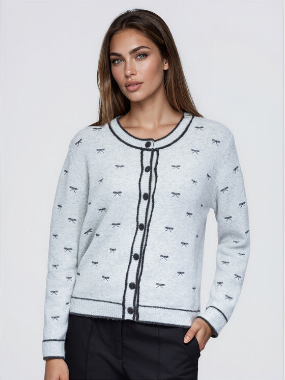 Ombre Ombre Kardigan OW-SW-E0032 Šedá Regular Fit