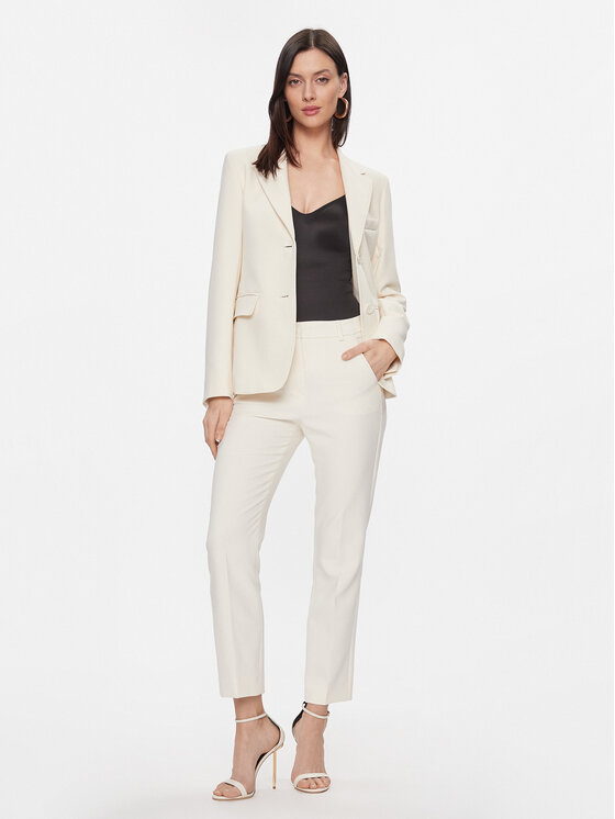 Weekend Max Mara Weekend Max Mara Spodnie materiałowe Rana 2415131021 Écru Slim Fit