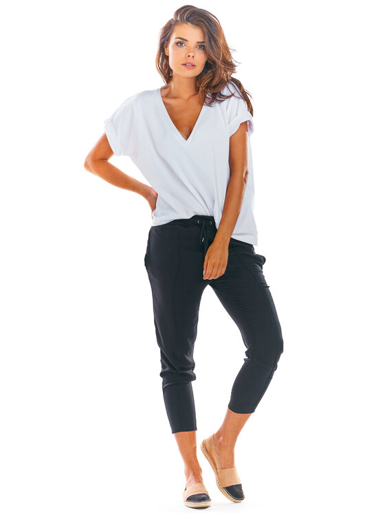 Awama Awama Spodnie damskie A306 Czarny Basic Fit