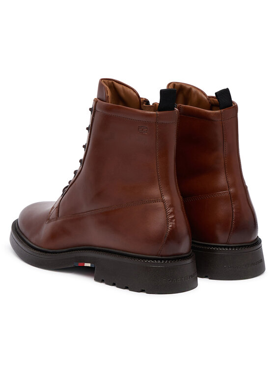 Tommy Hilfiger Tommy Hilfiger Gležnjače Corporate Casual Lth Boot FM0FM06174 Smeđa