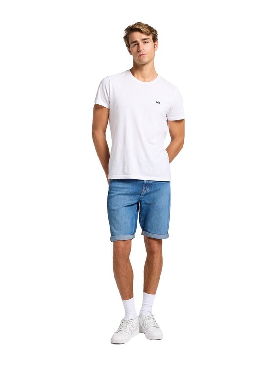 Lee Lee Szorty jeansowe 112363705 Niebieski Regular Fit