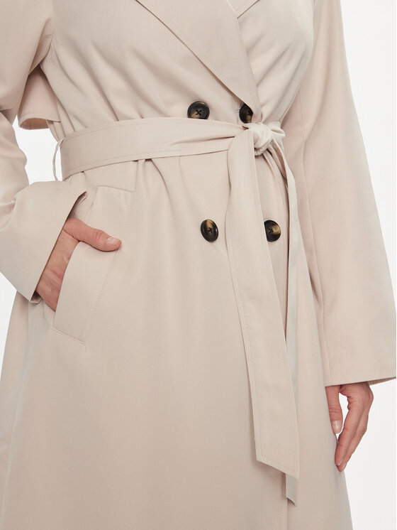 Pieces Pieces Tenchcoat Scarlett 17146474 Beige Regular Fit