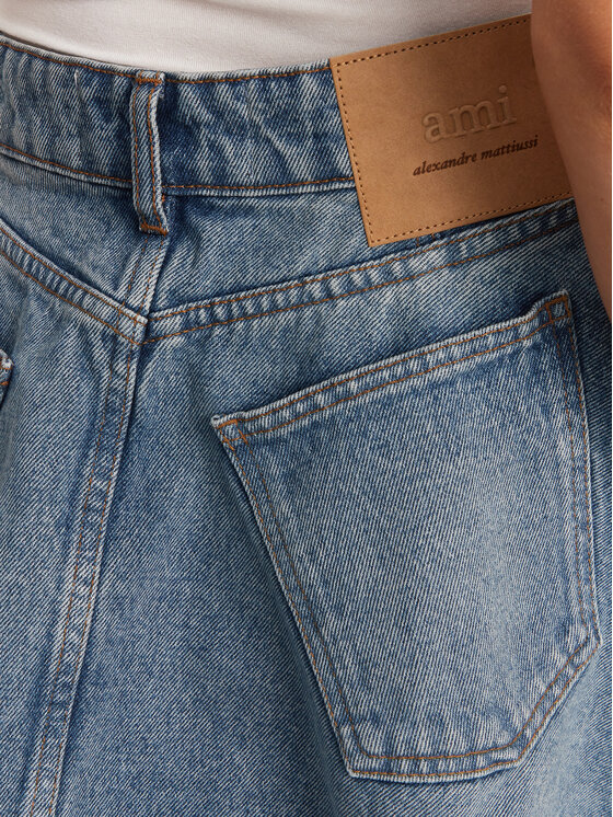 AMI Paris AMI Paris Džínsová sukňa FSK038.DE0046 Tmavomodrá Regular Fit