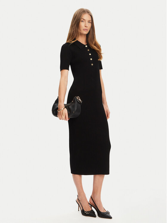 MICHAEL Michael Kors MICHAEL Michael Kors Úpletové šaty MT5832333D Černá Slim Fit