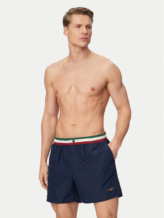Aeronautica Militare Aeronautica Militare Pantaloni scurți pentru înot 261BW0233UCT02967 Bleumarin Regular Fit