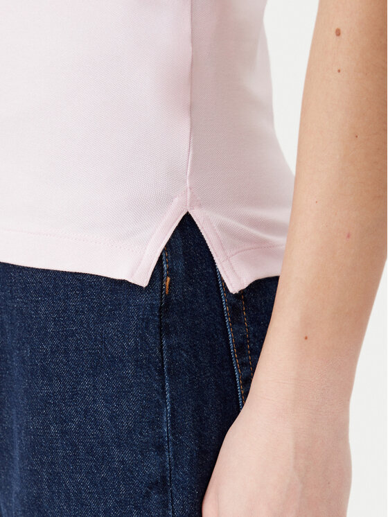 Tommy Hilfiger Tommy Hilfiger Тениска с яка и копчета 1985 WW0WW43225 Розов Slim Fit