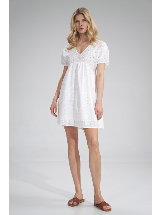 FIGL FIGL Φόρεμα καθημερινό M763 Λευκό Regular Fit