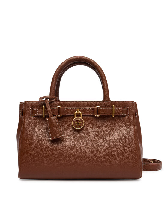 Tommy Hilfiger Tommy Hilfiger Rankinė American Icon Mini Tote Leather AW0AW17926 Ruda