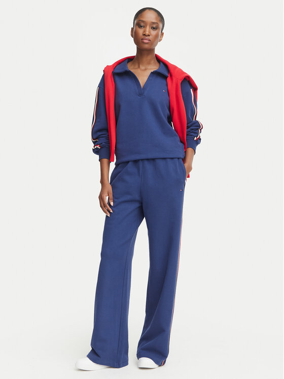 Tommy Hilfiger Tommy Hilfiger Spodnie dresowe UW0UW06628 Niebieski Wide Leg