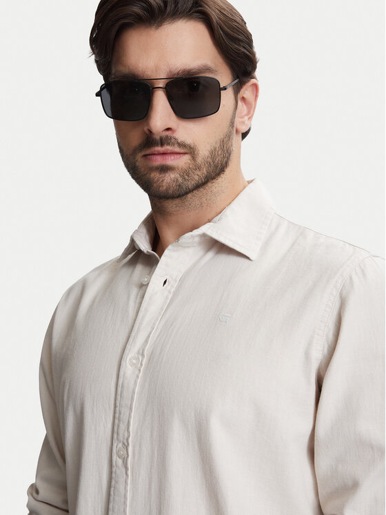 G-Star Raw G-Star Raw Koszula Clean D25196-D454 Écru Regular Fit