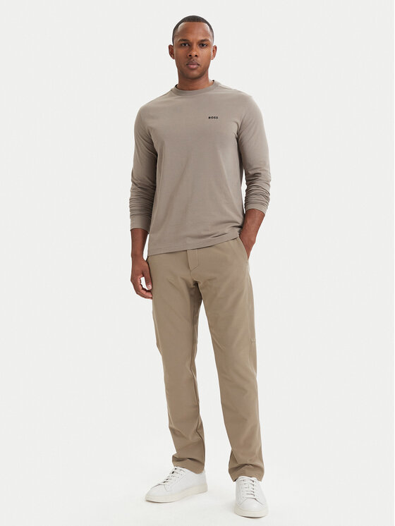 BOSS BOSS Majica dugih rukava 50506365 Tamno bež Regular Fit