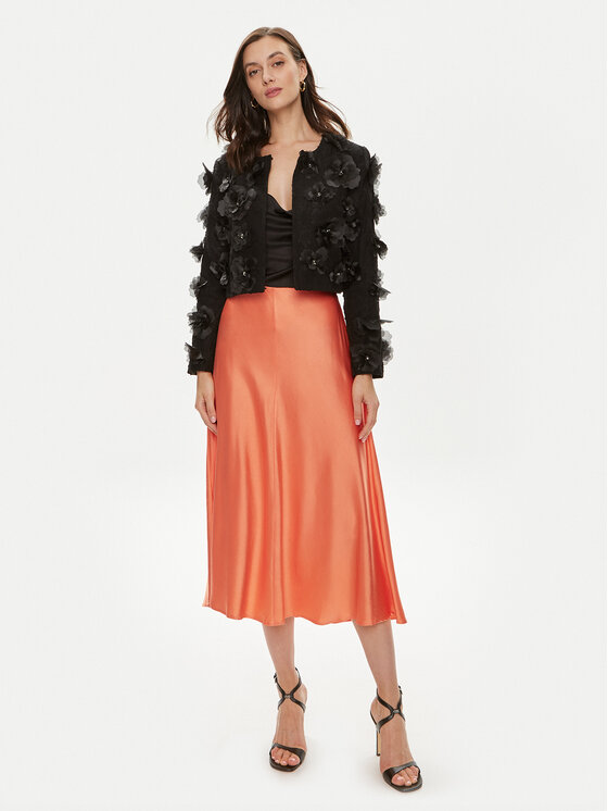 Custommade Custommade Spódnica midi Paja 999343903 Pomarańczowy Regular Fit