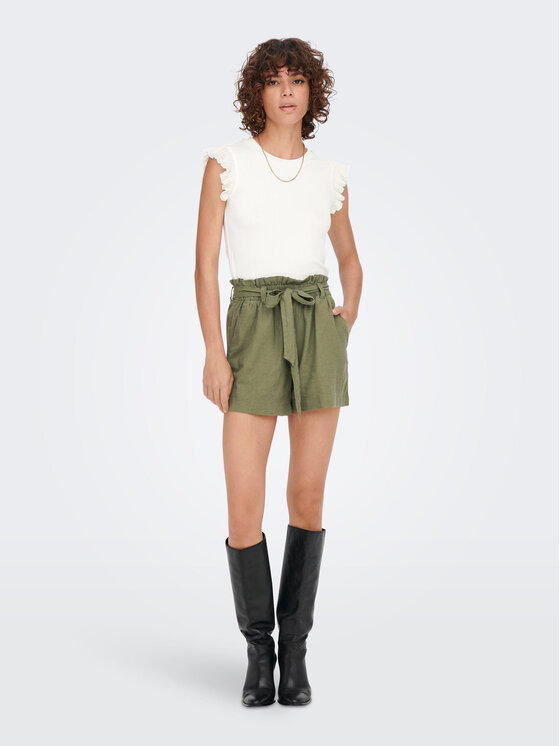 JDY JDY Szorty materiałowe Say 15225921 Zielony Regular Fit