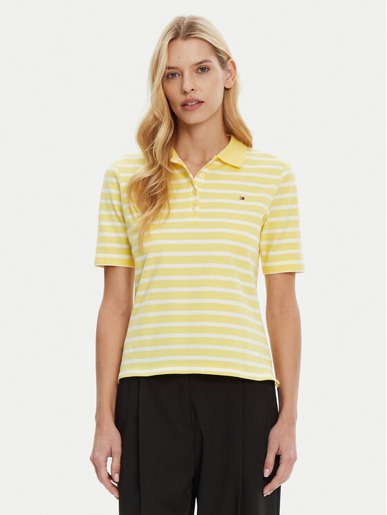Damskie Polo Tommy Hilfiger, Rozmiar M, Żółte, 1985 WW0WW43224