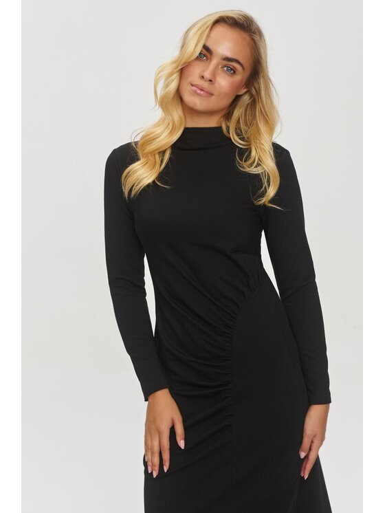 Makadamia Makadamia Sukienka codzienna M847 Czarny Shaped Fit