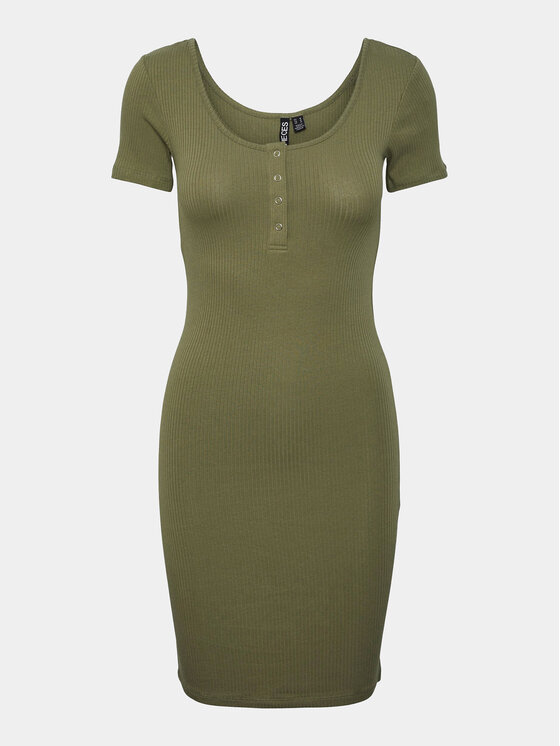 Pieces Pieces Haljina za svaki dan Kitte 17146324 Zelena Slim Fit