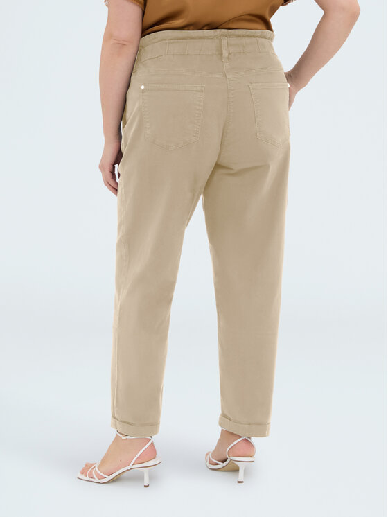 Fiorella Rubino Fiorella Rubino Spodnie materiałowe P706T005159N002 Kremowy Regular Fit