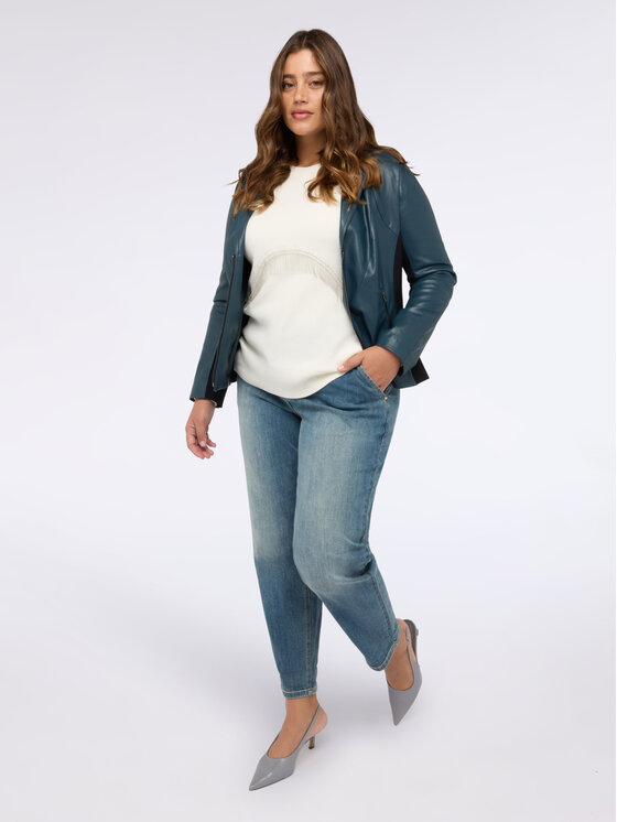 Fiorella Rubino Fiorella Rubino Giacca in similpelle R350T001227N015 Verde Slim Fit