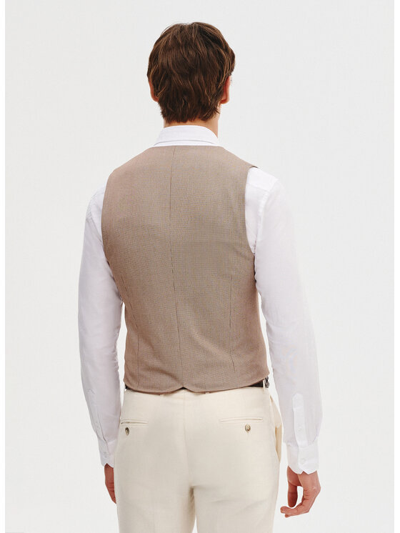 Pako Lorente Pako Lorente Kamizelka P25SF-8X-010 Beżowy Slim Fit