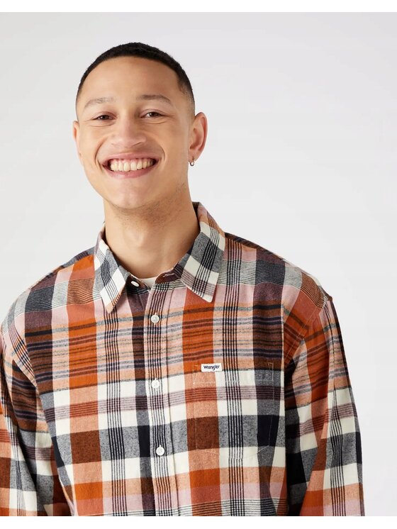 Wrangler Wrangler Koszula 1 Pkt Shirt Kolorowy Relaxed Fit