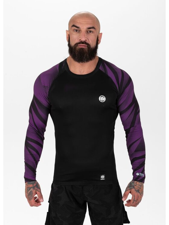 PITBULL PITBULL Koszulka techniczna Pro plus Belt Fioletowy Regular Fit