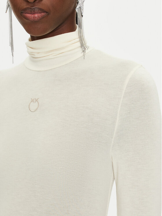 PINKO Pinko Bluză cu gât Abdaly 102067 A24I Écru Regular Fit