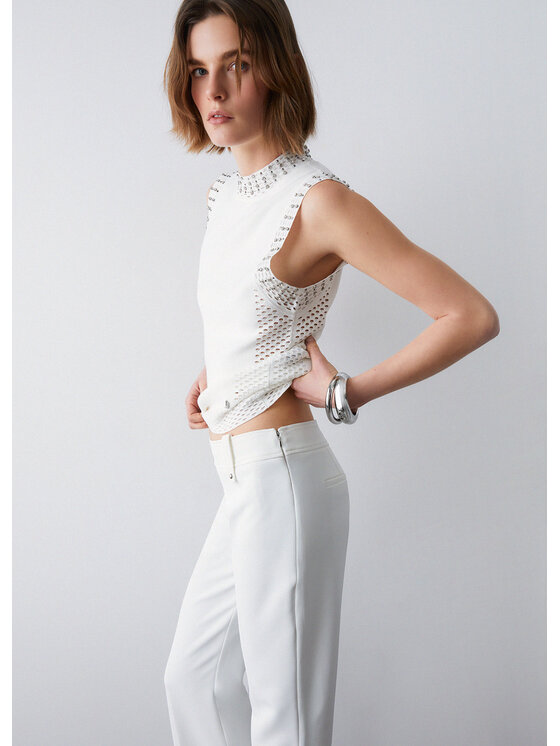 Liu Jo Liu Jo Sweter PA6027MS99EX0256 Biały Slim Fit