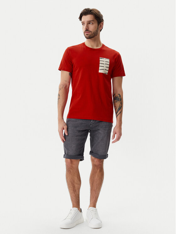 Calvin Klein Jeans Calvin Klein Jeans Marškinėliai Serif Box Graphic J30J327474 Raudona Regular Fit