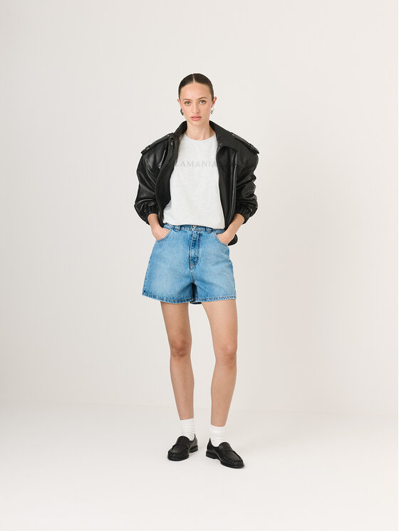 La Mania La Mania Džínsové šortky CARLINE Modrá Classic Fit